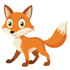 Obraz premium Cartoon walking fox animation illustration