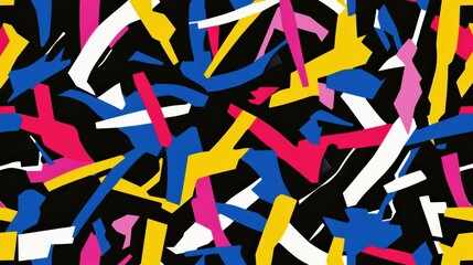 Colorful Abstract Design with Dynamic Shapes and Bold Contrasts