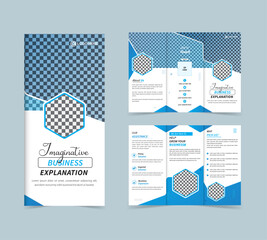 Professional creative corporate business modern Trifold Boucher design template layout, Trifold Boucher Design.