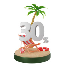 3d summer 30 percent png discount text