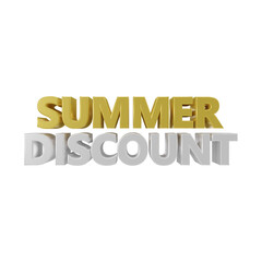 3d golden summer discount text png