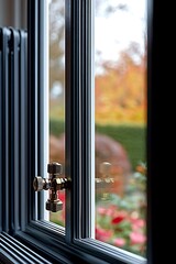 Autumn view through window detail