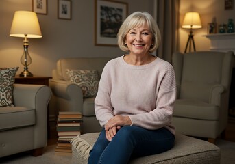 Obraz premium Elderly Woman on Couch