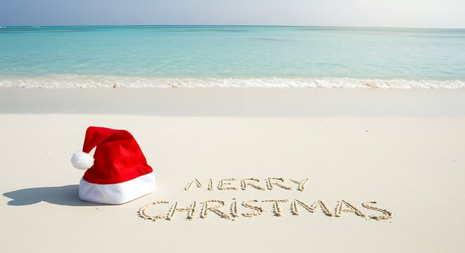 Tropical Christmas: Sand & Sun Wishes AI Generated - Powered by Adobe