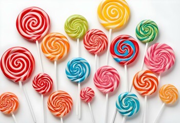 colorful lollipops isolated on white background