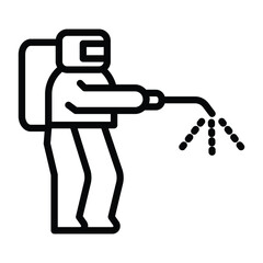 Disinfectant man line icon , vector, pixel perfect, illustrator file 
