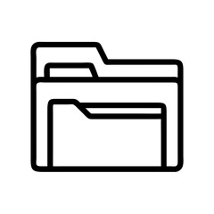 Folder with Line Label Representing File Storage or Organization Icon Design