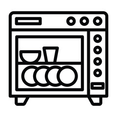 Dishwasher line icon , vector, pixel perfect, illustrator file 

