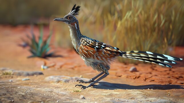 3D model of a multi-colored roadrunner