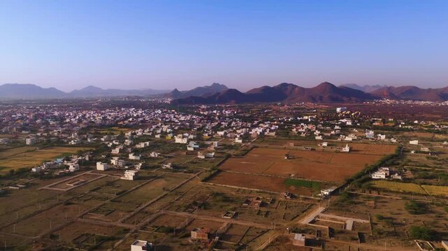 aerial view of ajmer city with urban landscapes