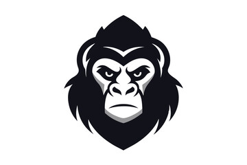 gorilla hed logo vector art illustration