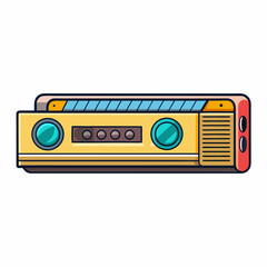 retro radio isolated on white