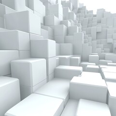 Abstract white cube structures
