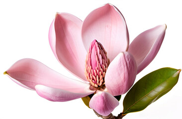 Fototapeta premium Pink magnolia flowers isolated on white background