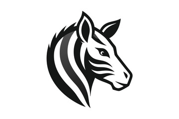 zebra hed logo vector art illustration