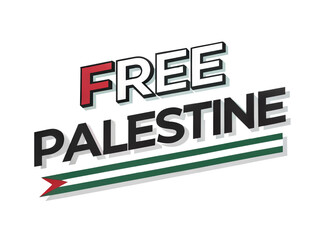 Fototapeta premium Free Palestine Typography Design. Palestine Protest Typography – Solidarity Slogan Graphic Design. Free Palestine Text Art.