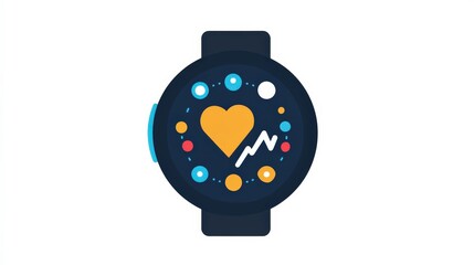 Stylish Smartwatch Displaying Heart Rate and Fitness Metrics