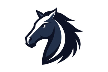 horse hed logo vector art illustration