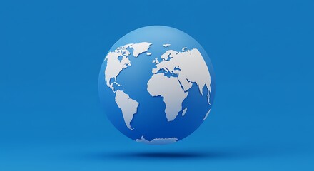 Naklejka premium Stylized 3D Render of a Global Earth on Blue Background AI Generated