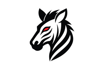 zebra hed logo vector art illustration