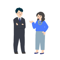 Fototapeta premium 会話をするスーツ姿の若い男女