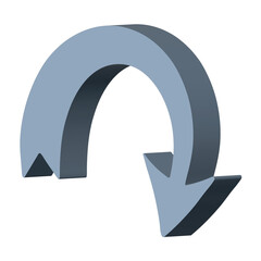 3d arrow symbol. Business clipart. Single element for design