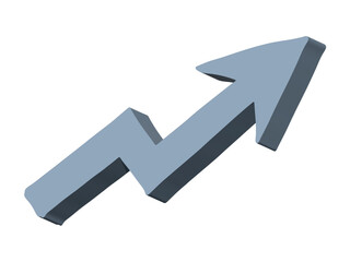 3d arrow symbol. Business clipart. Single element for design