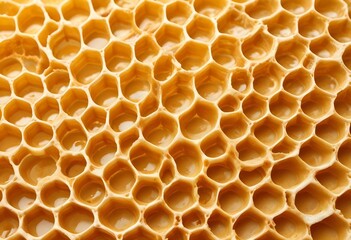 Yellow Honeycomb slice closeup isolated on white background
