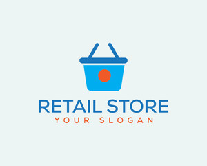 Fresh supermarket Organic store logo design and Shopping bag line icon,Modern Logo design.