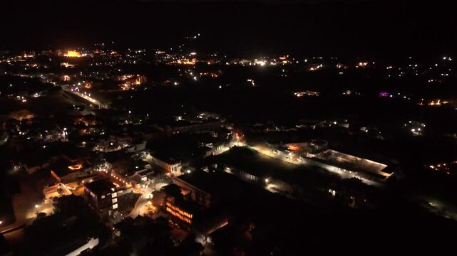 aerial view of pushkar city at night
