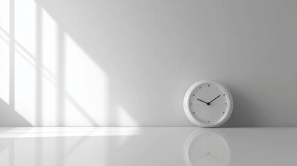 White wall clock time management concept minimalist design interior decor home office deadline appointment reminder