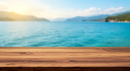 Fototapeta premium Golden Hour Lakeside: Tranquil Waterscape AI Generated