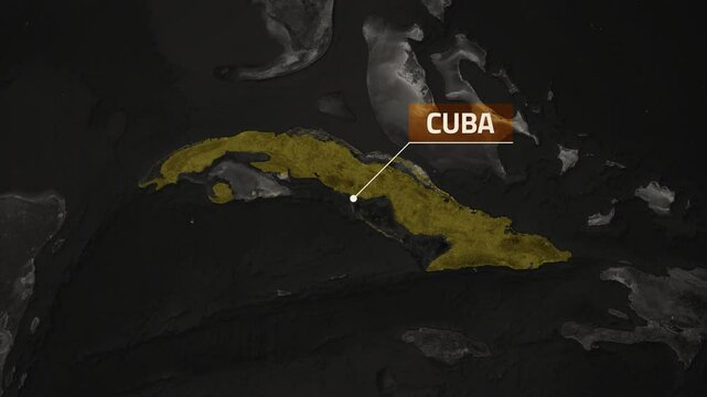 Cuba VOX Style Map Animation in 4K UHD Showcasing Caribbean Geography and Vibes