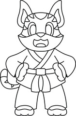 Tiger Karate Martial arts Animal Vector Graphic Art Illustration