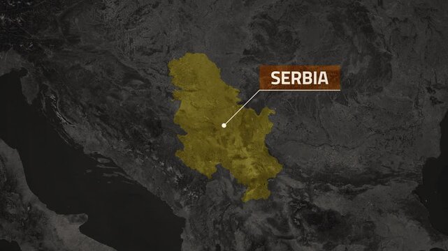 Serbia VOX Style Map Animation in 4K UHD Featuring Balkan Terrain and History