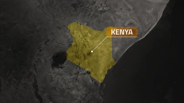 Kenya VOX Style Map Animation in 4K UHD Highlighting Wildlife and Savannah Landscapes