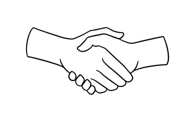 Handshake vector icon design. Symbolizes agreement, cooperation, or a business deal concept.