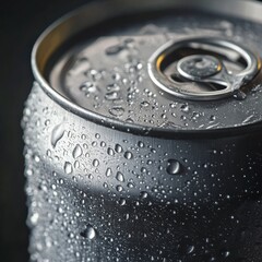 Cold Drink Can with Water Drops