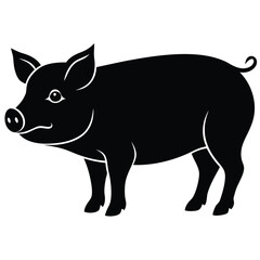 Pig vector silhouette Single collection 