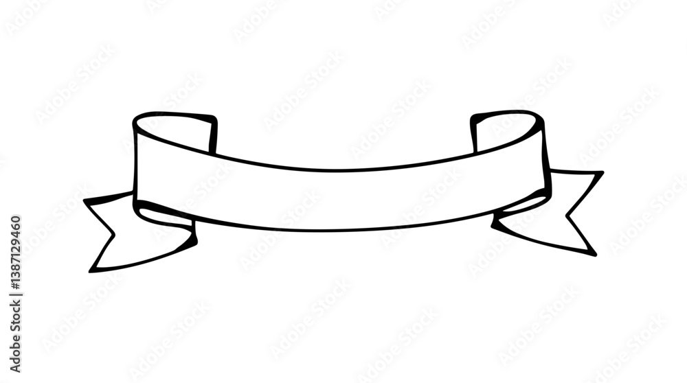 Poster vector hand drawn banner, scroll design element. use for text.