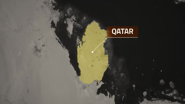Qatar VOX Style Map Animation in 4K UHD Highlighting Modern and Coastal Regions