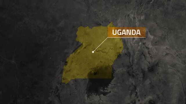 Uganda VOX Style Map Animation in 4K UHD Featuring Lake Victoria and Regional Highlights