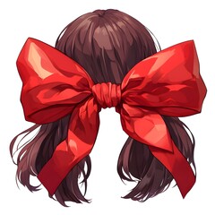 "Elegant Red Bow Isolated on a Pure White Background, Featuring a Beautiful Satin Finish, Ideal for Holiday Gifts, Decorations, and Creative Projects"

