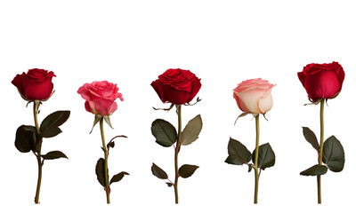 set of red roses