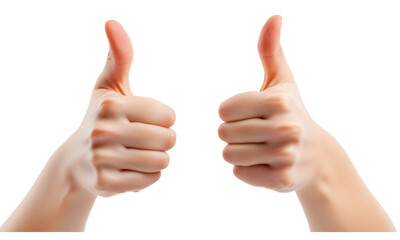 thumbs up isolated on white