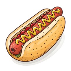 Hotdog Vector Icon &ndash; Delicious Fast Food and Snack Design