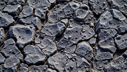 Pitted Volcanic Rock Illustrate the surface of volcanic rock with pitted holes and rough textures.