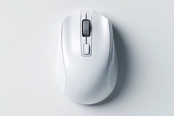 Wireless white computer mouse