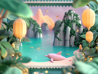 Tropical Island Paradise with Dolphin in Surat Thani