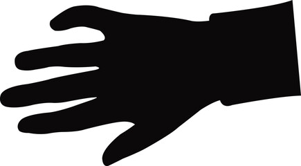 a hand black color silhouette vector